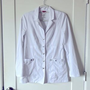 Dickies Xtreme Stretch Women's 28" Snap Front White Lab Coat